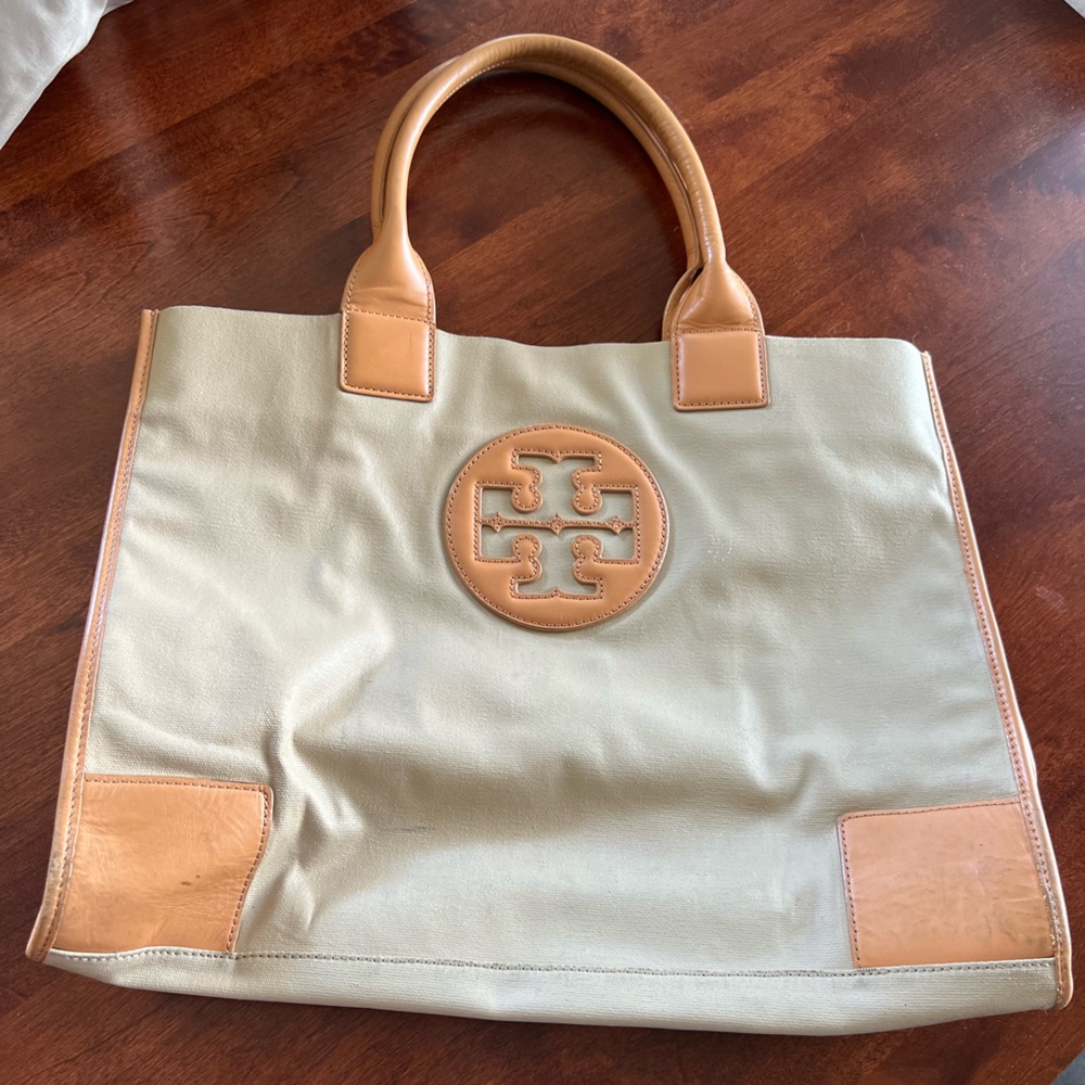 Very Loved Tory Burch Tan and Light Brown Ella Tote